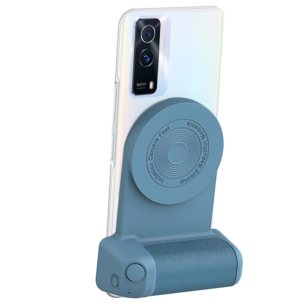 Handheld Bluetooth Magnetic Phone Selfie Holder Phone Charging Stand Tabletop Phone Holder Blue